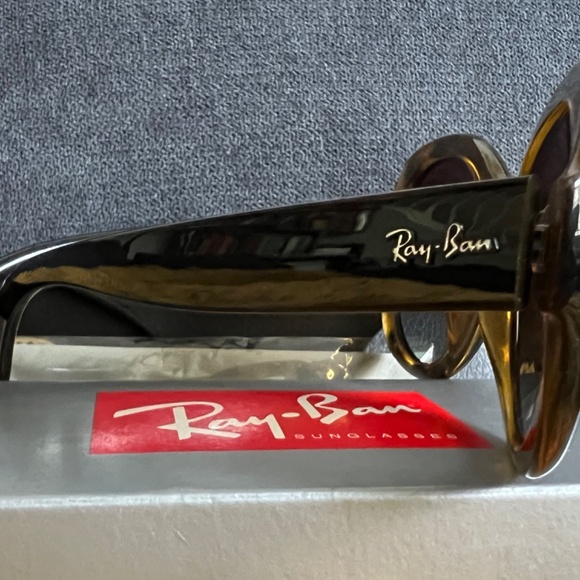 NWT Ray-Ban Round Glamour 57mm Polarized Sunglasses - Light Havana main image 5